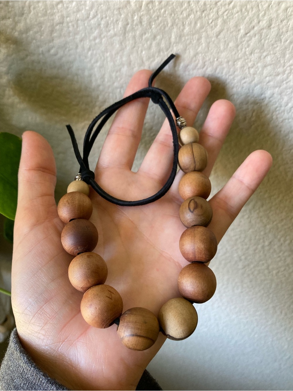 Handmade Wood Bead Bracelet & Necklace set - Natural Brown - Picture 5 of 14